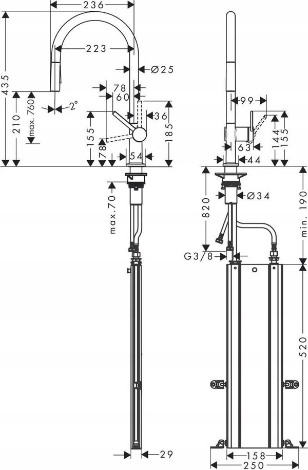 Μπαταρία κουζίνας Sourcing Kitchen faucet with pull-out hose Hansgrohe Talis M54 72801800