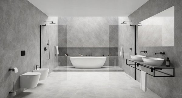 Μπαταρία ντους Sourcing Concealed shower system Omnires SYSY36GR, γραφίτης