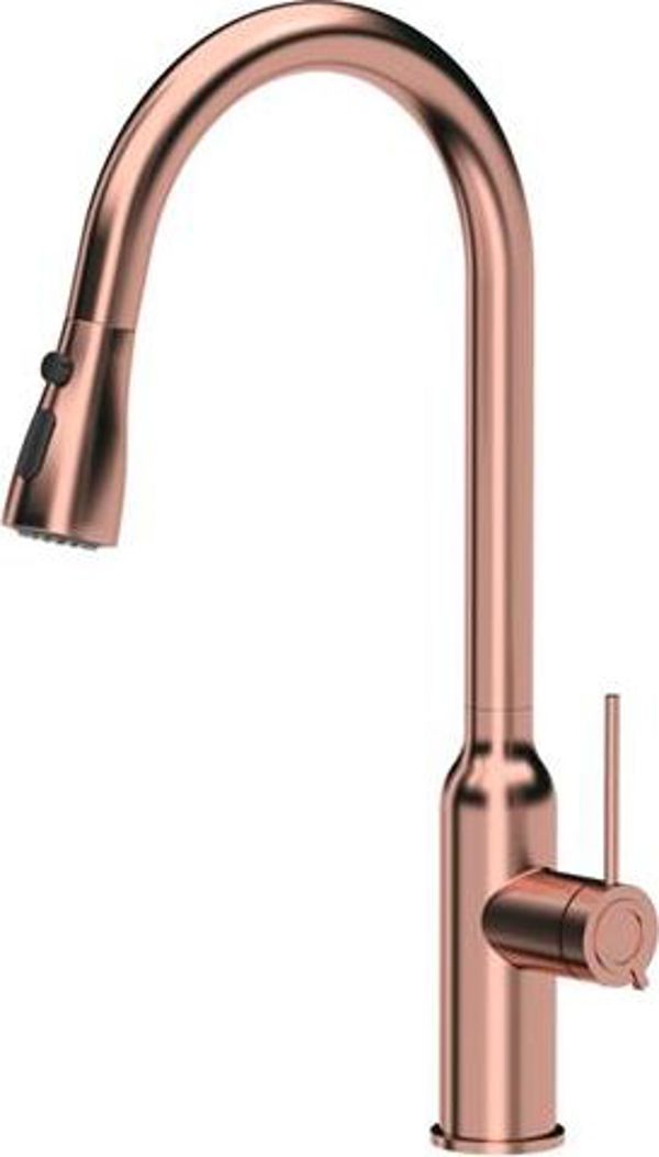 Quadron Jessica Q LINE Μπαταρία Κουζίνας με Αποσπώμενο Ρουξούνι, Χάλκινη, 84818011