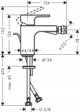 Μπαταρία μπιντέ Hansgrohe Bidet faucet Hansgrohe Vernis Shape 71211670, μαύρο ματ