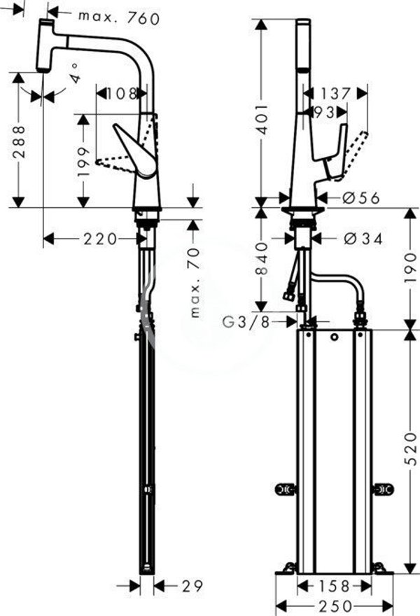 Μπαταρία νιπτήρα Hansgrohe Mixer HG Talis Select M51 73853000