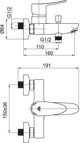 Μπαταρία ντους Rubineta Bath shower mixer RUBINETA Static-10, A10008