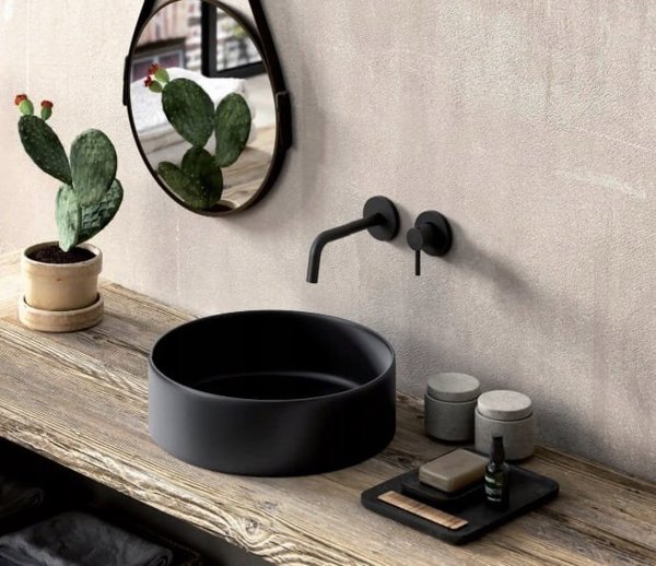 Μπαταρία νιπτήρα Paffoni Concealed washbasin mixer Paffoni Light, LIG105NO70, μαύρο ματ