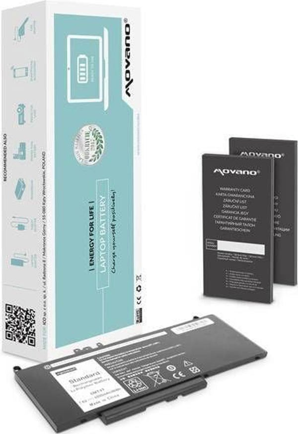 Μπαταρία Laptop Movano για Dell Latitude E5470 E5570, 6000mAh, 7.6V, Li-Poly Ανταλλακτική