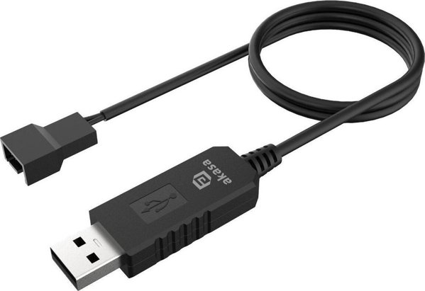 Καλώδιο USB BBC AKASA σε 3-pin / 4-pin, προσαρμογέας 5V σε 12V για ανεμιστήρες, 60 cm