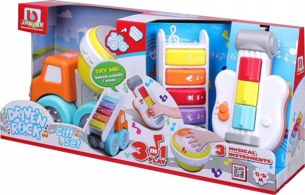BB JUNIOR BB JUNIOR σετ δώρου - φορτηγό με μουσικά όργανα Drive 'N Rock, 16-89034