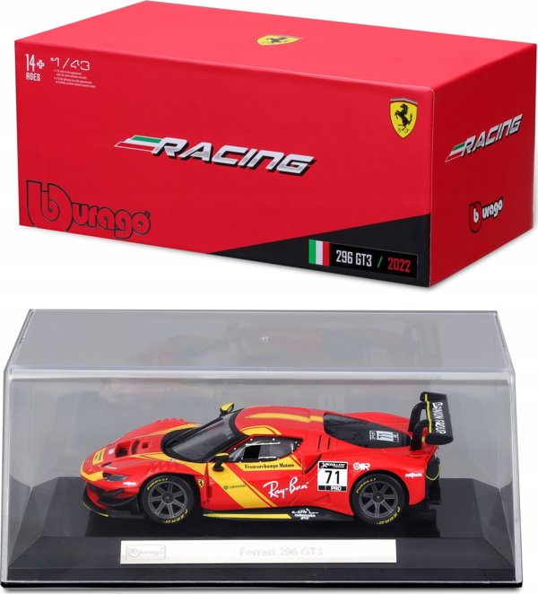 Bburago Ferrari Racing 296 GT3 2023 Κόκκινο 1:43 BBURAGO
