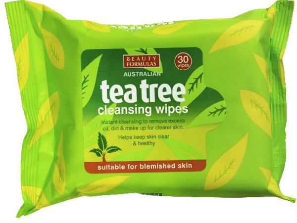 Μαντηλάκια καθαρισμού προσώπου Beauty Formulas Tea Tree 30 τμχ. 898075 5012251011860