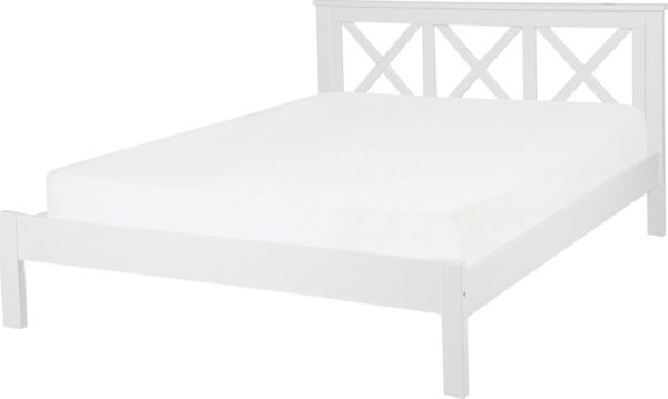 Beliani Κρεβάτι TANNAY Ξύλινο, Σκανδιναβικό Στυλ, 140x200 cm, Λευκό