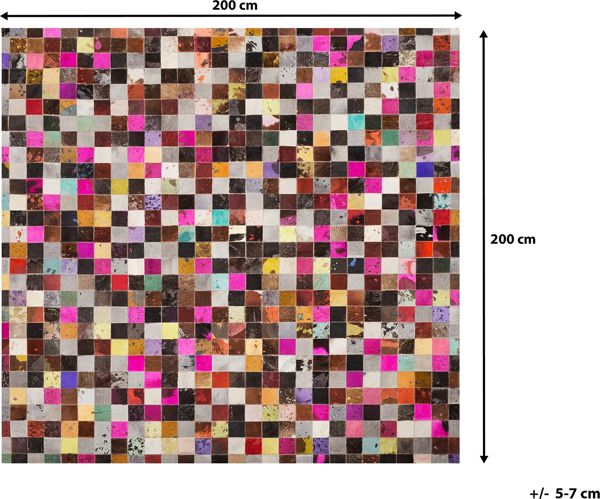 Χαλί Beliani Δερμάτινο συνονθύλευμα 200 x 200 cm πολύχρωμο ENNE 8497451 4251682218818