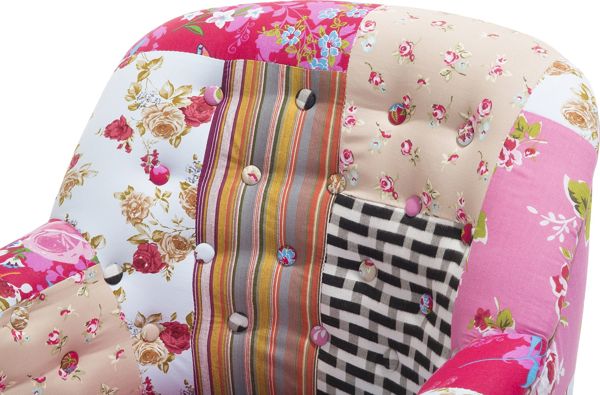Πολυθρόνα Beliani Mandal Patchwork Πολύχρωμη Ύφασμα