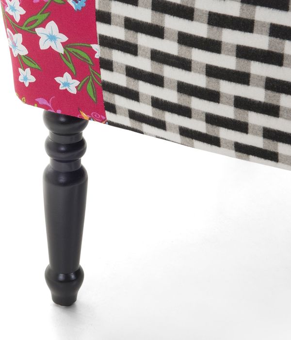 Πολυθρόνα Beliani Mandal Patchwork Πολύχρωμη Ύφασμα
