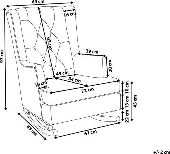Beliani Ανοιχτό γκρι κουνιστή καρέκλα TRONDHEIM II 8397476 4251682245708