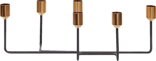 Κηροπήγα Beliani Μεταλλική 12 cm μαύρη BANGKA 8082922 4251682242745