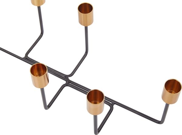 Κηροπήγα Beliani Μεταλλική 12 cm μαύρη BANGKA 8082922 4251682242745