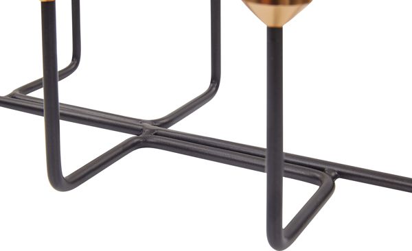 Κηροπήγα Beliani Μεταλλική 12 cm μαύρη BANGKA 8082922 4251682242745