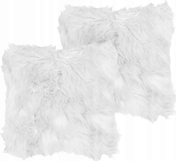 Beliani Σετ 2 Μαξιλαριών Faux Fur White LUBHA Lumarko! 14091095 4255664818706
