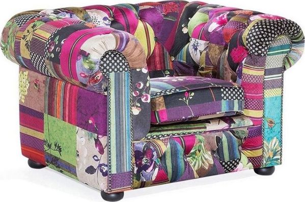 Beliani Patchwork πολυθρόνα μωβ CHESTERFIELD 8083464 4260580921195