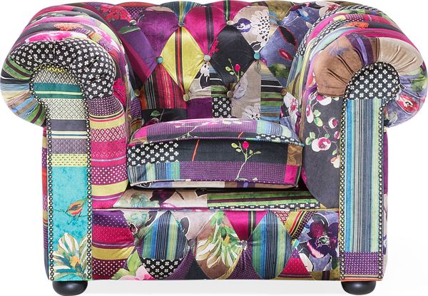 Beliani Patchwork πολυθρόνα μωβ CHESTERFIELD 8083464 4260580921195