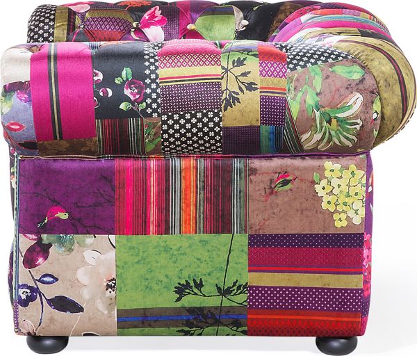 Beliani Patchwork πολυθρόνα μωβ CHESTERFIELD 8083464 4260580921195