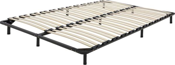 Beliani Σομιές BASIC 140x200 cm, Ατσάλινος Σκελετός με Ξύλινες Τάβλες, Βάση για Στρώμα 8034400