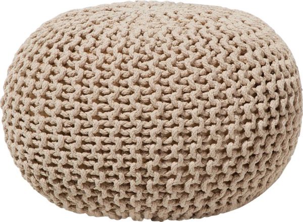 Beliani Pouf 50 x 35 cm μπεζ CONRAD 8279355 4260580923502