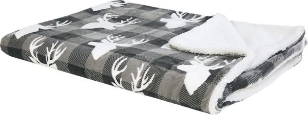 Κουβέρτα Beliani 150 x 200 cm γκρι με λευκό LUTTO 7984148 4251682253826
