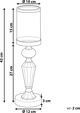 Κηροπήγιο Beliani BONAO, 42 cm, Διακοσμητικό από Γυαλί και Μέταλλο, Ασημί