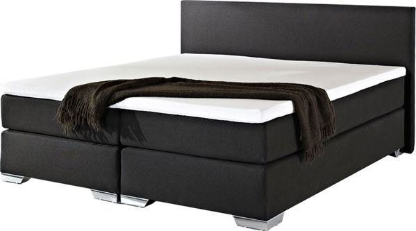 Beliani Επενδυμένο κρεβάτι ηπειρωτικό 180 x 200 cm μαύρο PRESIDENT 8406141 4260580935055