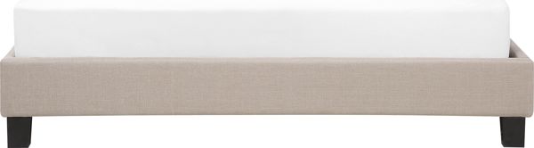Beliani Επενδυμένο κρεβάτι χωρίς κεφαλάρι 160 x 200 cm μπεζ ROANNE 8135395 4260624110165