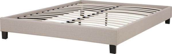 Beliani Επενδυμένο κρεβάτι χωρίς κεφαλάρι 160 x 200 cm μπεζ ROANNE 8135395 4260624110165
