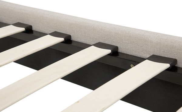 Beliani Επενδυμένο κρεβάτι χωρίς κεφαλάρι 160 x 200 cm μπεζ ROANNE 8135395 4260624110165
