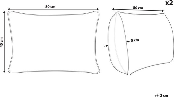 Beliani Σετ 2 μαξιλαριών μικροϊνών ψηλά 40 x 80 cm ERRIGAL Lumarko! 13557144 4255664838421