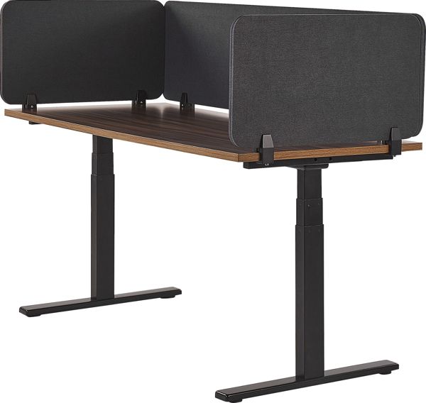 Διαχωριστικό Γραφείου Beliani WALLY 72 x 40 cm, Σκούρο Γκρι, Προστατευτικό Ιδιωτικότητας