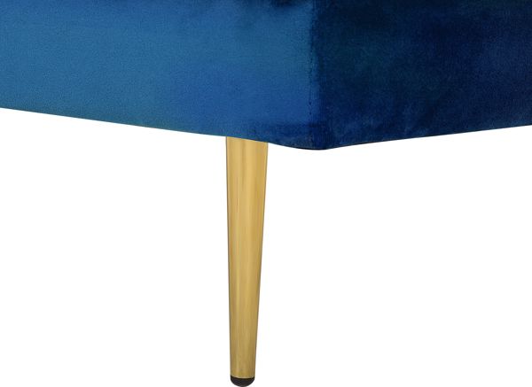 Beliani Αριστερή βελούδινη σεζλόνγκ μπλε MIRAMAS 8034713 4251682215404
