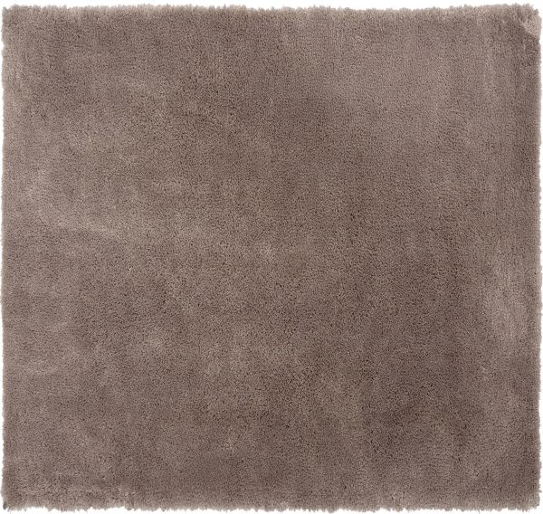 Beliani Χαλί Shaggy Evren 200 x 200 cm Καφέ Βαμβακερό