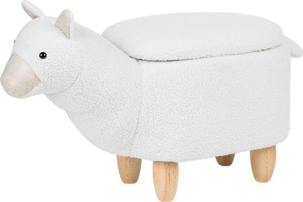 Πουφ Ζώο Beliani με αποθήκευση, λευκό ALPACA 8033402 4251682220026
