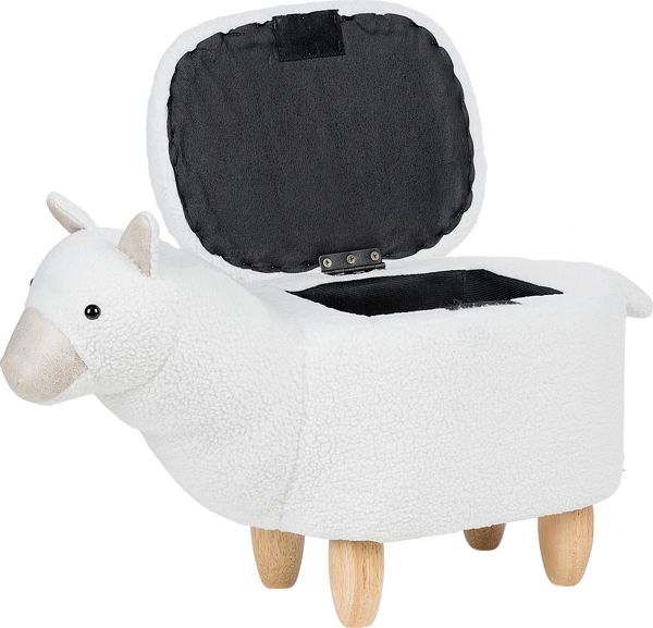 Πουφ Ζώο Beliani με αποθήκευση, λευκό ALPACA 8033402 4251682220026