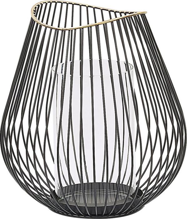 Beliani Μαύρο μεταλλικό φανάρι THURSTON 8233385 4251682242714