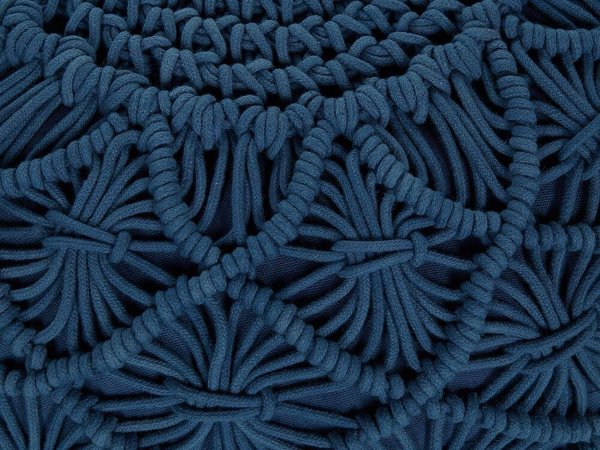 Πουφ Μακραμέ Beliani Lumarko ⌀ 50 cm Navy Blue Berkane! 12291484 4251682287463