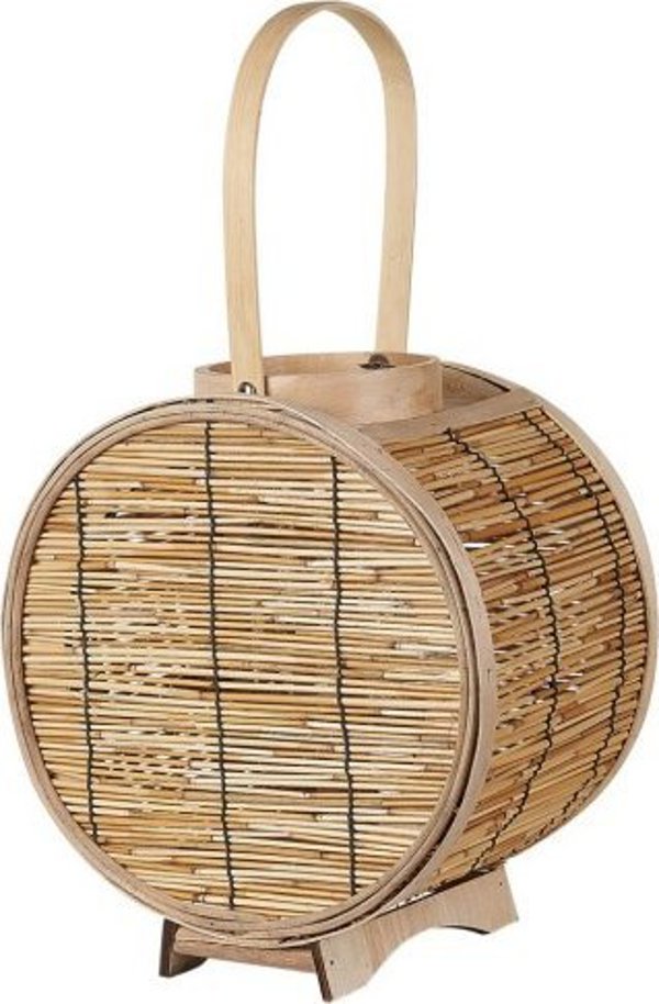 Beliani Φανάρι BISTAL Διακοσμητικό από Rattan, Boho Στυλ, Φυσικό Χρώμα, 30 cm