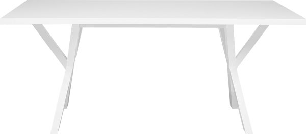 Τραπεζαρία Beliani LISALA 180x100cm, Λευκή Μοντέρνα Τραπεζαρία από MDF με Ξύλινα Πόδια
