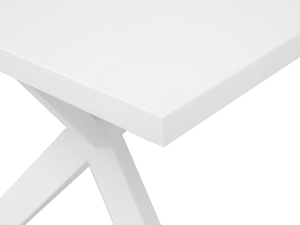Τραπεζαρία Beliani LISALA 180x100cm, Λευκή Μοντέρνα Τραπεζαρία από MDF με Ξύλινα Πόδια