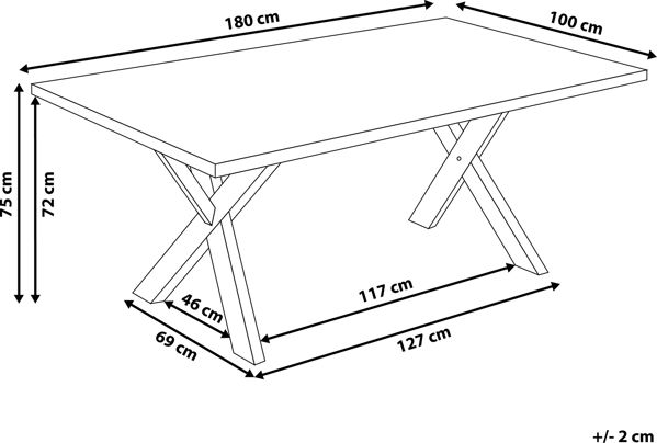 Τραπεζαρία Beliani LISALA 180x100cm, Λευκή Μοντέρνα Τραπεζαρία από MDF με Ξύλινα Πόδια