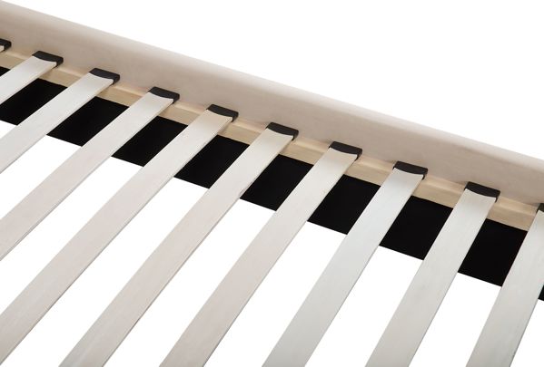 Beliani Κρεβάτι LUBBON Βελούδινο Μπεζ 160x200 cm