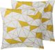Beliani CLARKIA Σετ 2 Διακοσμητικά Μαξιλάρια 45x45 cm, Βαμβακερά, Κίτρινο/Λευκό με Γεωμετρικό Σχέδιο