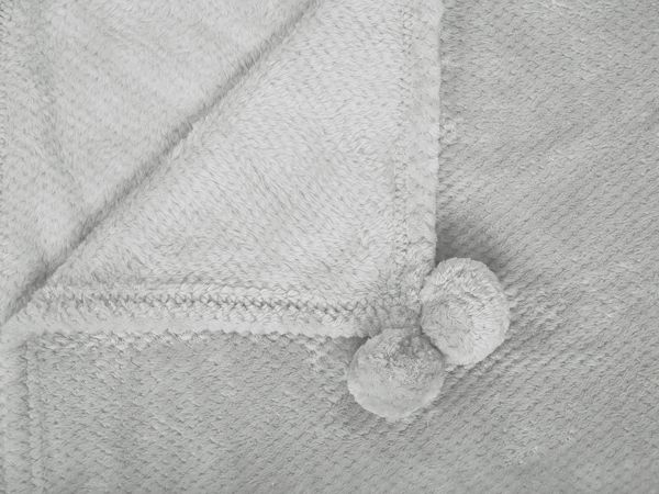 Beliani Κουβέρτα SAITLER Με Πομπόν 200x220 cm, Ανοιχτό Γκρι