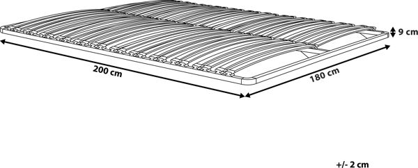 Beliani Σκελετός Στρώματος BASIC 180x200 cm από Ατσάλι και Ξύλο Λεύκας