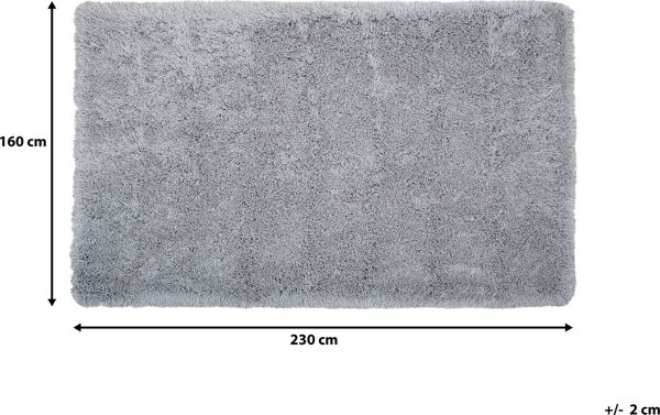 Beliani Χαλί Shaggy CIDE Γκρι 160x230cm Ορθογώνιο από Βαμβάκι