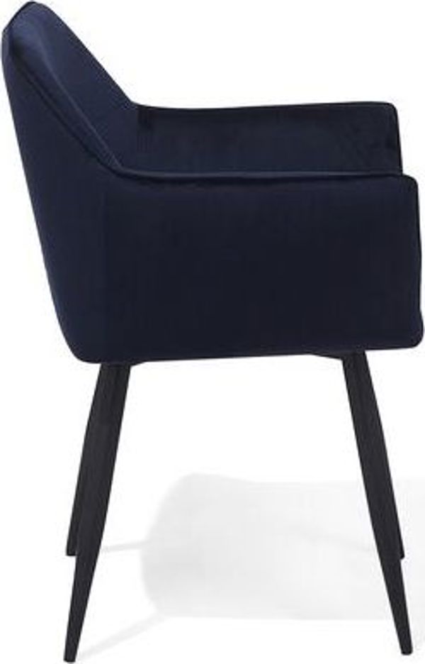 Beliani Σετ 2 βελούδινες καρέκλες μπλε JASMIN 7984086 4260624115092